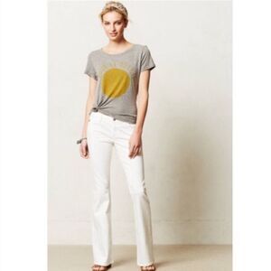 AG The Angelica Boot Cut Petit Low Rise White Denim Stretch Jeans Size 28